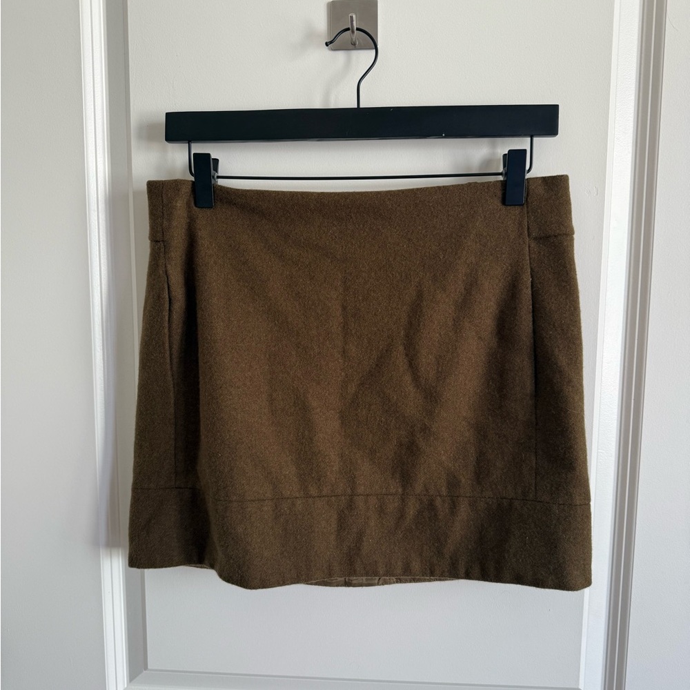 J.Crew green wool mini skirt Size 6